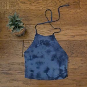GARAGE HALTER CROP TIE DYE TOP